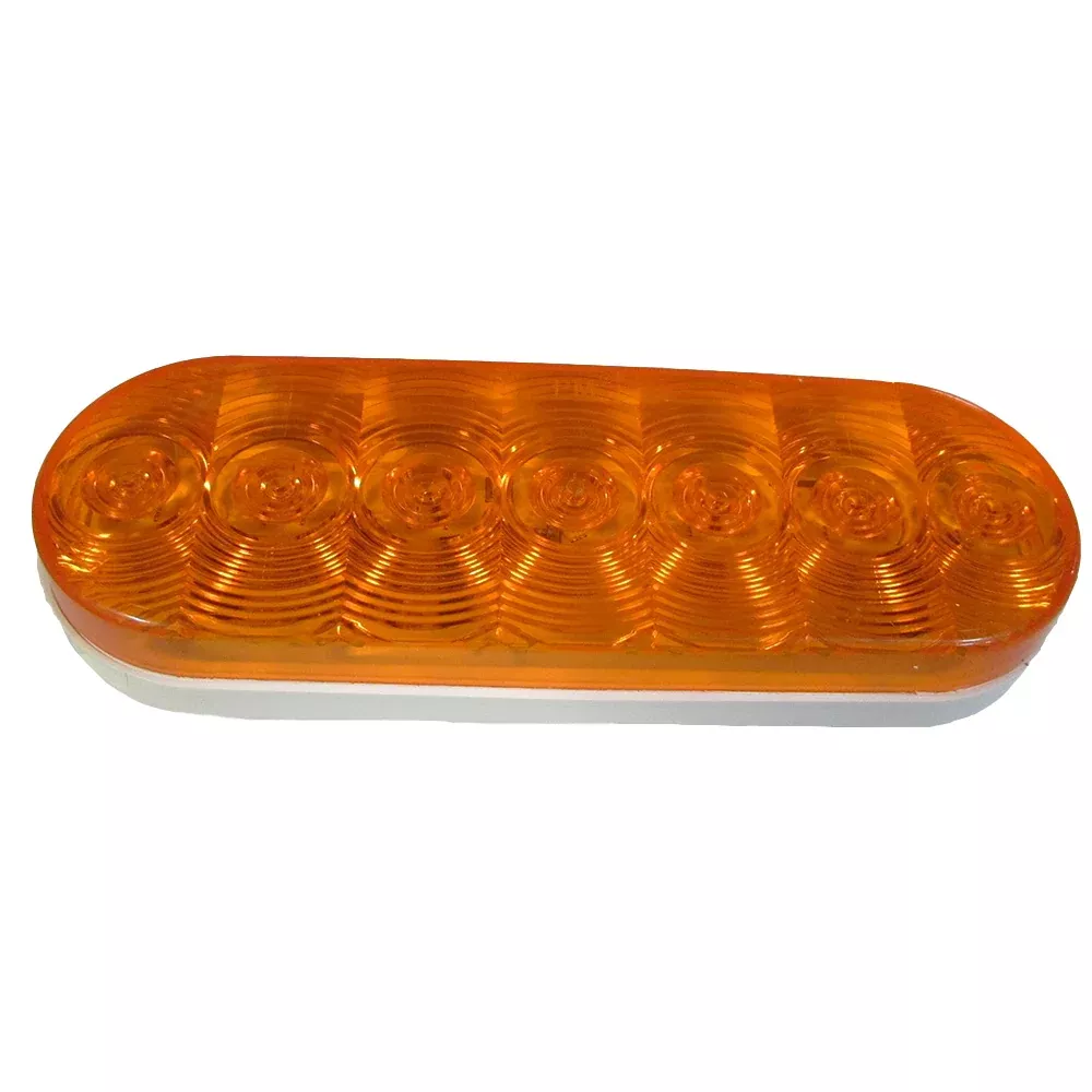 019-03-300 One (1) Orange Oval 6" LED Light 12 Volt STT (Stop / Turn / Tail)