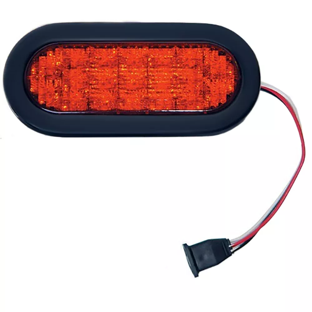 1-019-03-305 Red 6" Oval LED Light Kit 12 Volt w/ Wire Harness Adapter & Grommet
