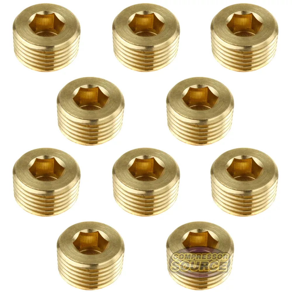 1/2" Brass Male NPT Counter Sunk Head Plug Internal Hex Socket 50136 1