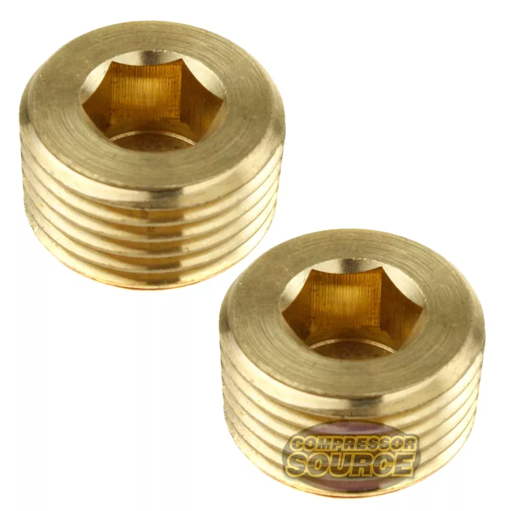 1/2" Brass Male NPT Counter Sunk Head Plug Internal Hex Socket 50136 2