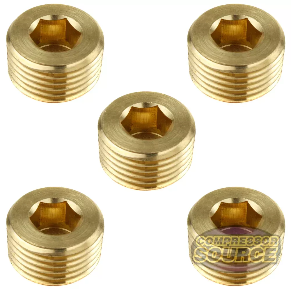 1/2" Brass Male NPT Counter Sunk Head Plug Internal Hex Socket 50136 5