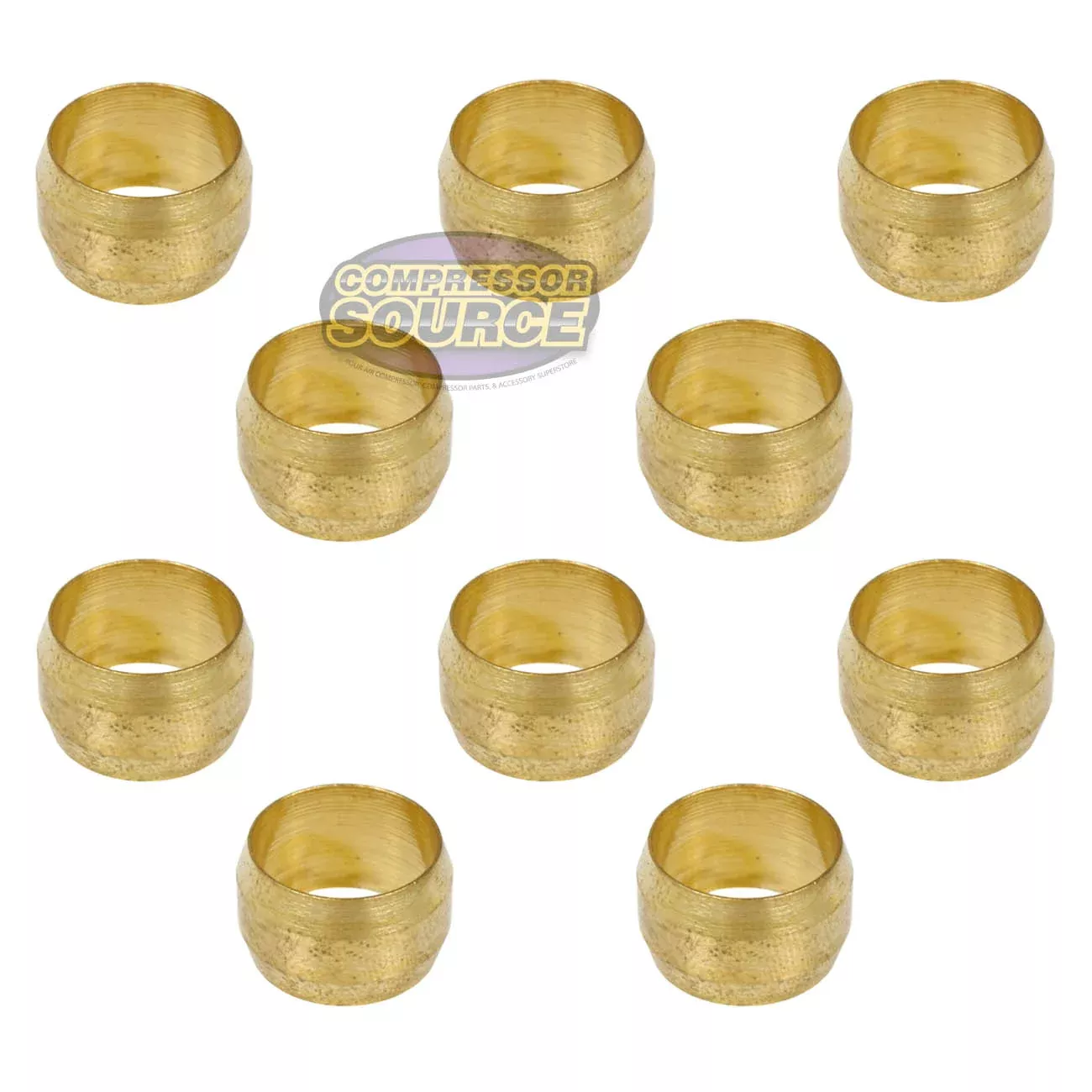 1/2" Compression Sleeve Solid Brass Ferrule - 10 Pack 60F