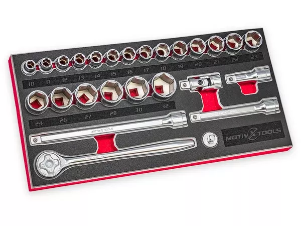 1/2" Drive Metric Socket And Ratchet Set - 26 Pc