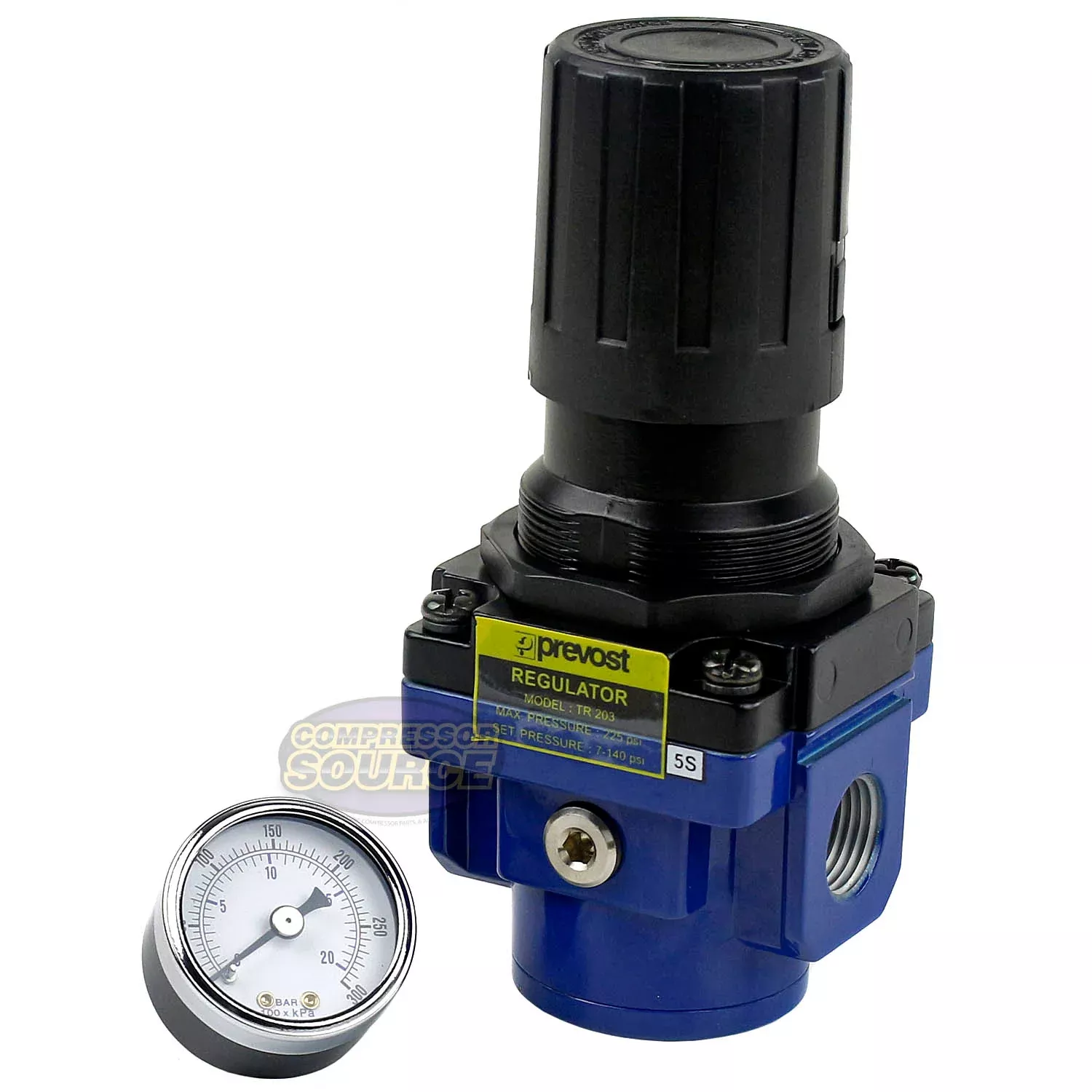 1/2" Female NPT Compressed Air In Line Regulator with 1/2" Air Compres