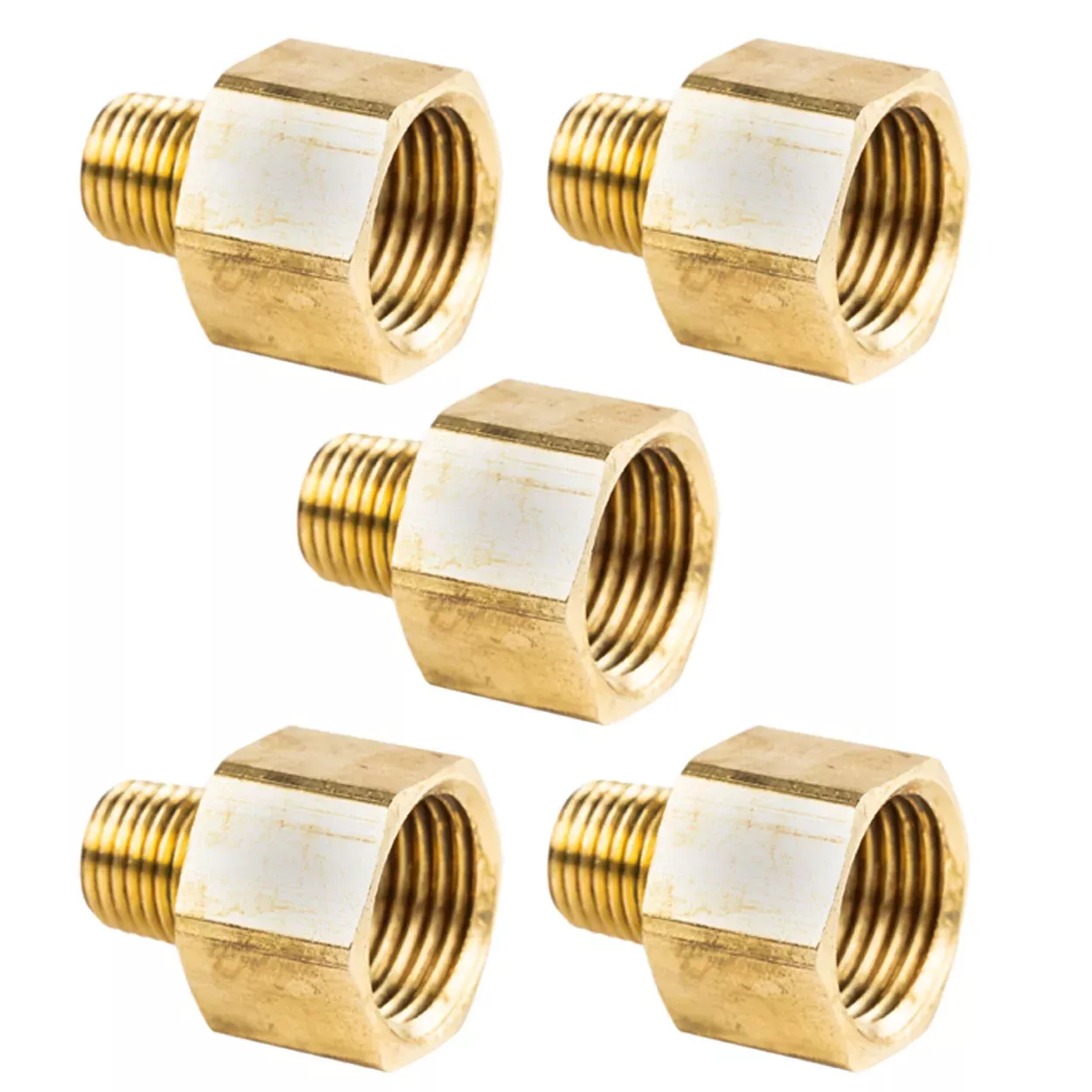 1/2" FNPT - 1/4" MNPT Pipe Adapters Solid Brass Pressure Gauge Extende