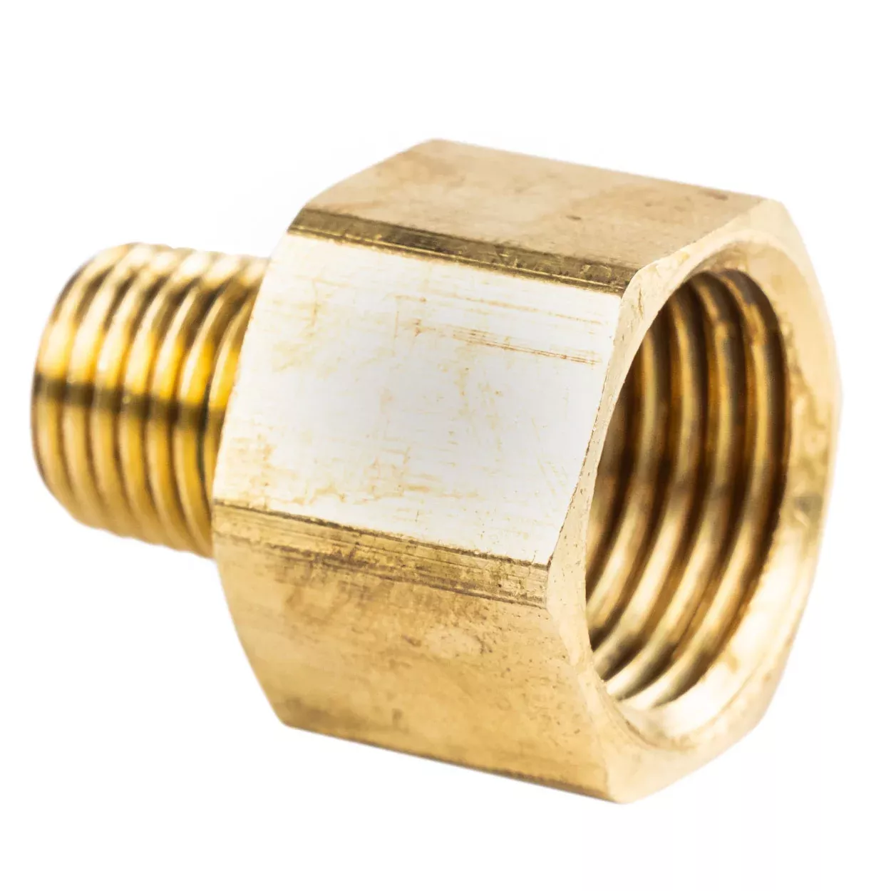 1/2" FNPT to 1/4" MNPT Pipe Adapter Solid Brass Pressure Gauge Connect
