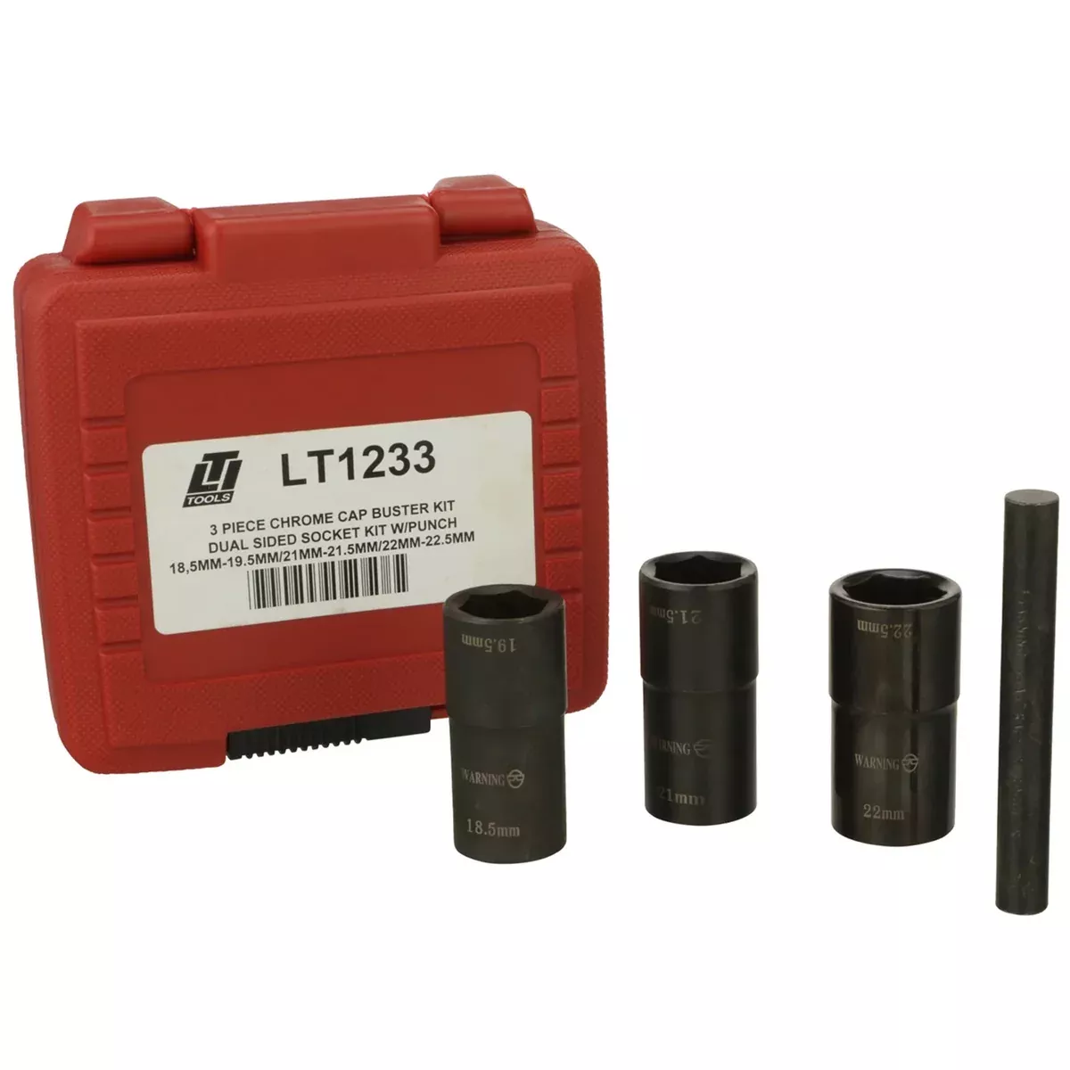 1/2-Inch Dual Sided Drive Socket Lug Nut Removal Kit