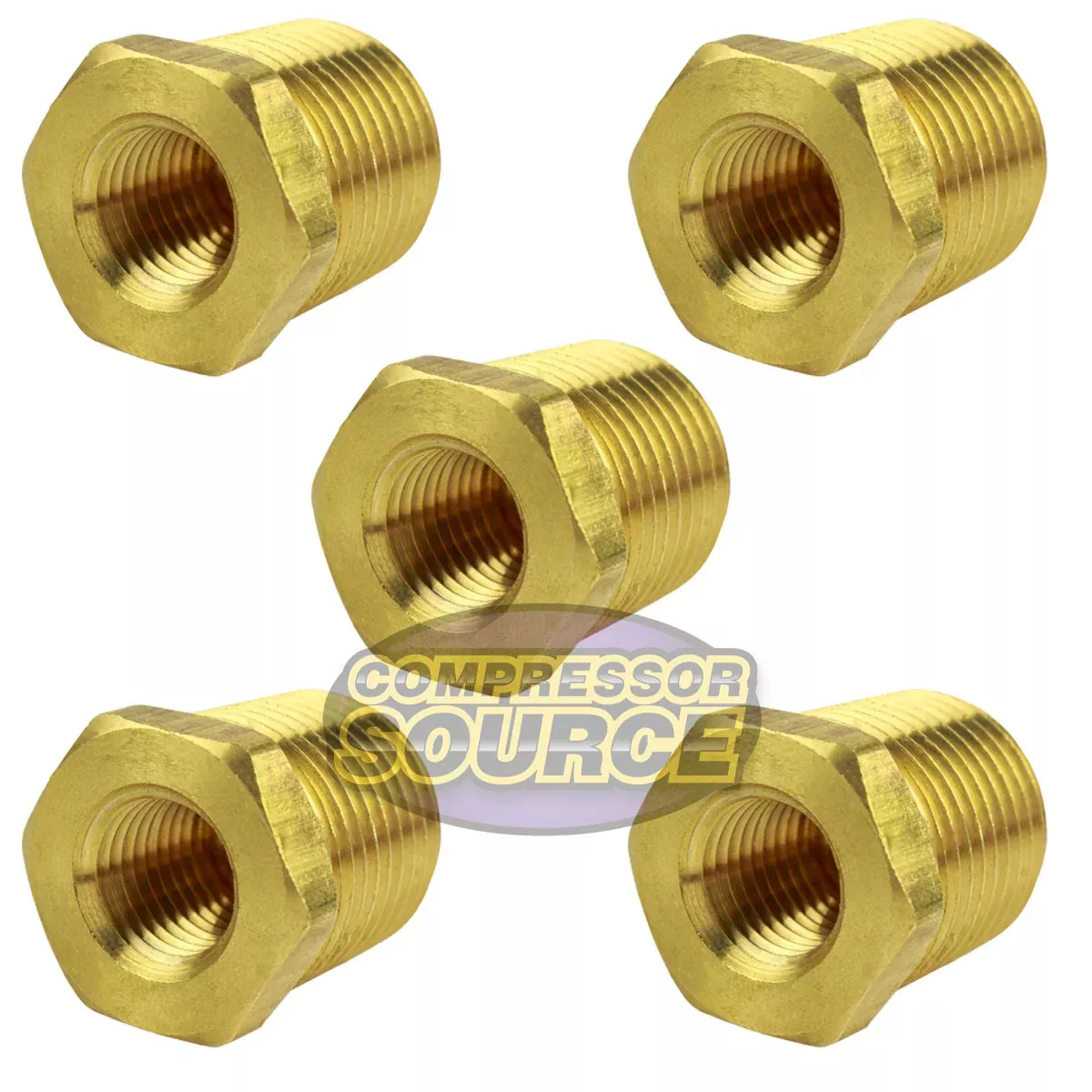1/2" MNPT x 1/4" FNPT Solid Brass Bushings Reducer Fitting Adapter 281