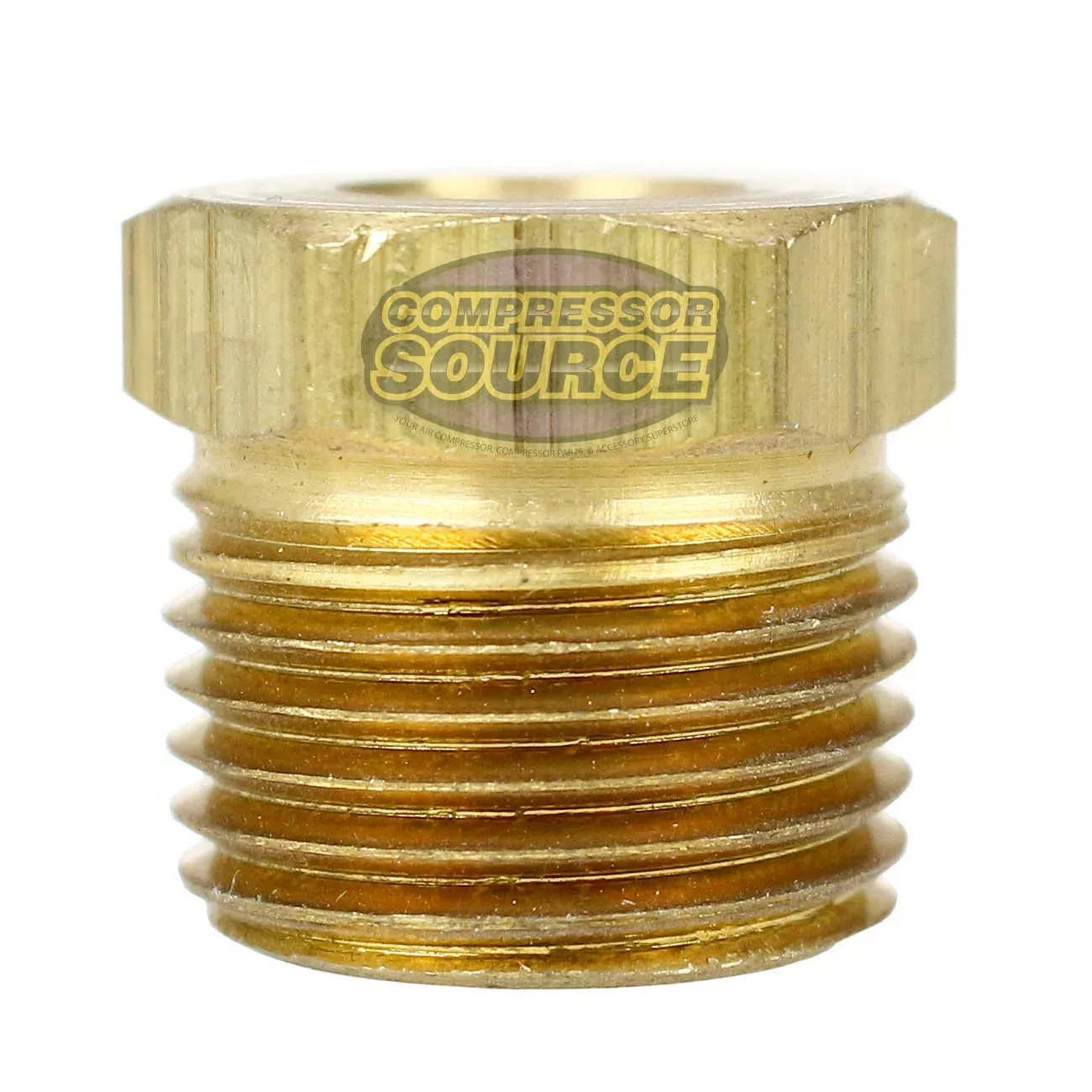 1/2" MNPT x 1/8" FNPT Reducer Hex Bushing Brass Pipe Fitting 110FA
