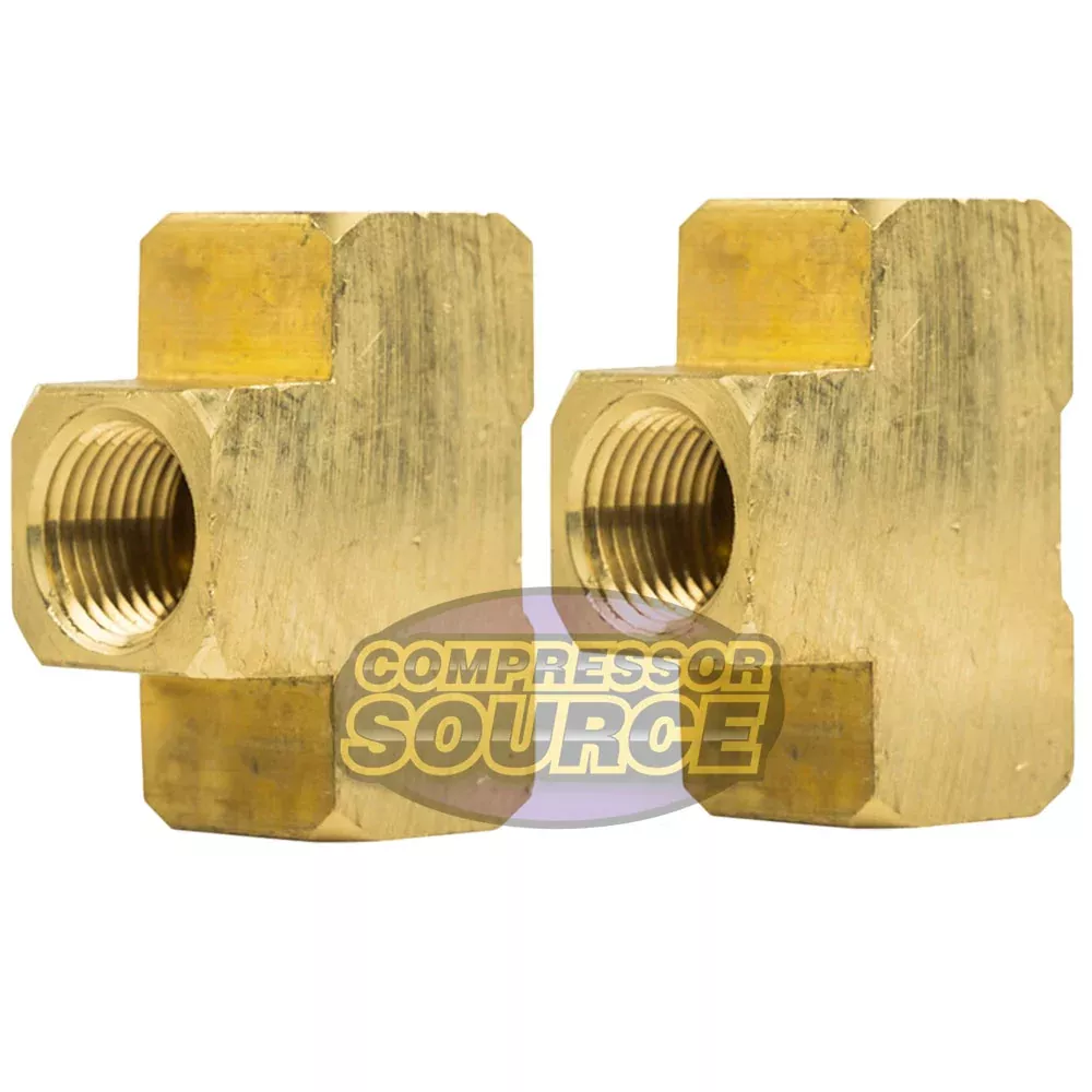 1/2" NPT Female Solid Brass Union Tee T Joint Pipe Hose Connector 2 Pa