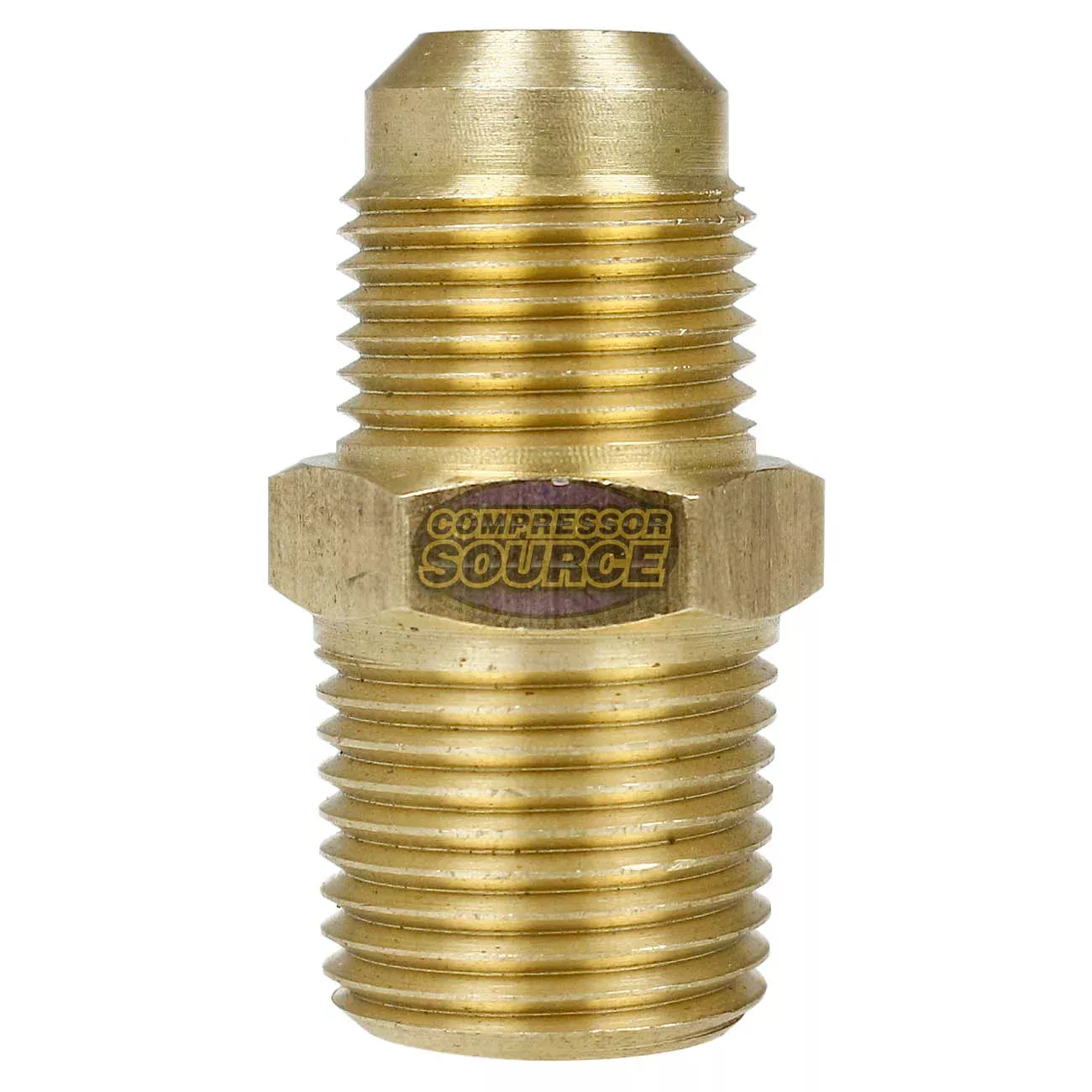 1/2" x 1/2" Solid Brass Male Adapter Straight Connector for Flared Tub