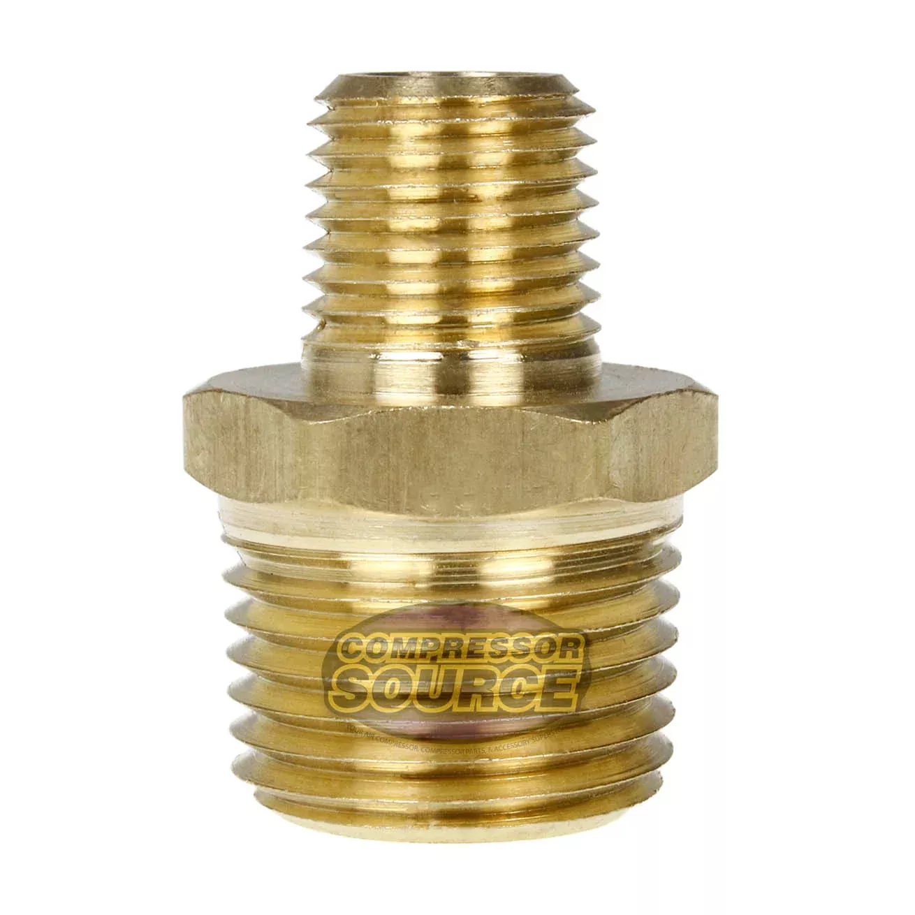 1/2" x 1/4" Male NPTF Pipe Reducing Hex Nipple Solid Brass Pipe Fittin