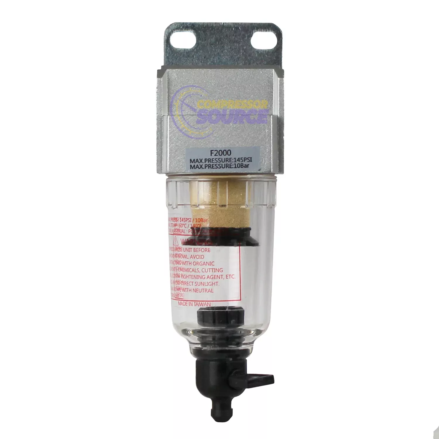 1/4" Compressed Air In Line Moisture Water Filter Trap F202N
