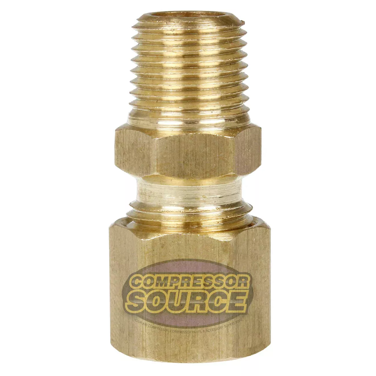 1/4" Compression x 1/4" MNPT Adapter Pipe Tube Connector Ferrule 68CC