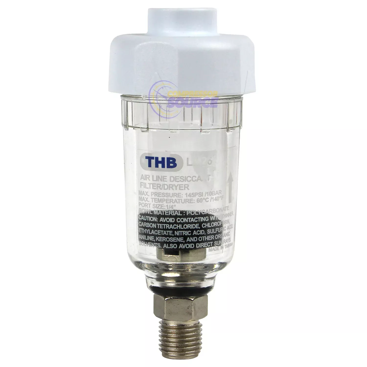 1/4" Mini Compressed Air In Line Filter Desiccant Dryer Moisture Water
