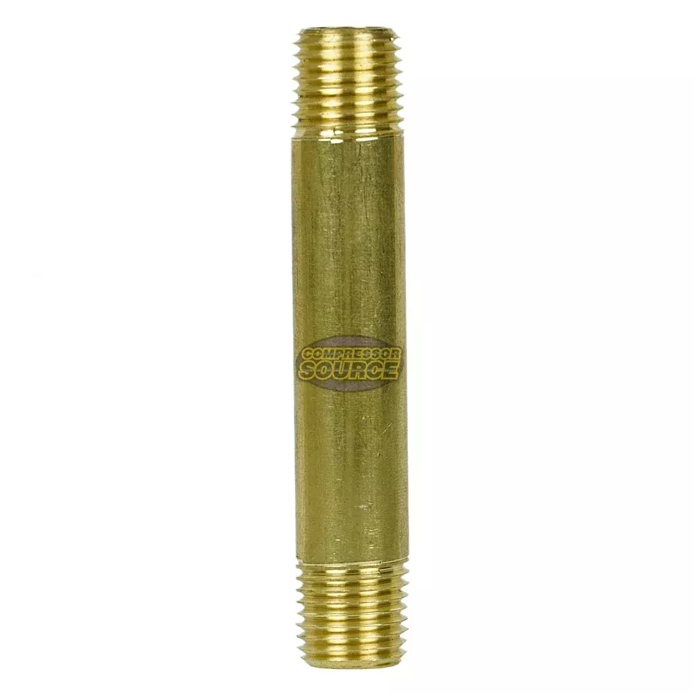 1/4" NPT 3" Yellow Brass Nipple Extension 1200 PSI 117C3
