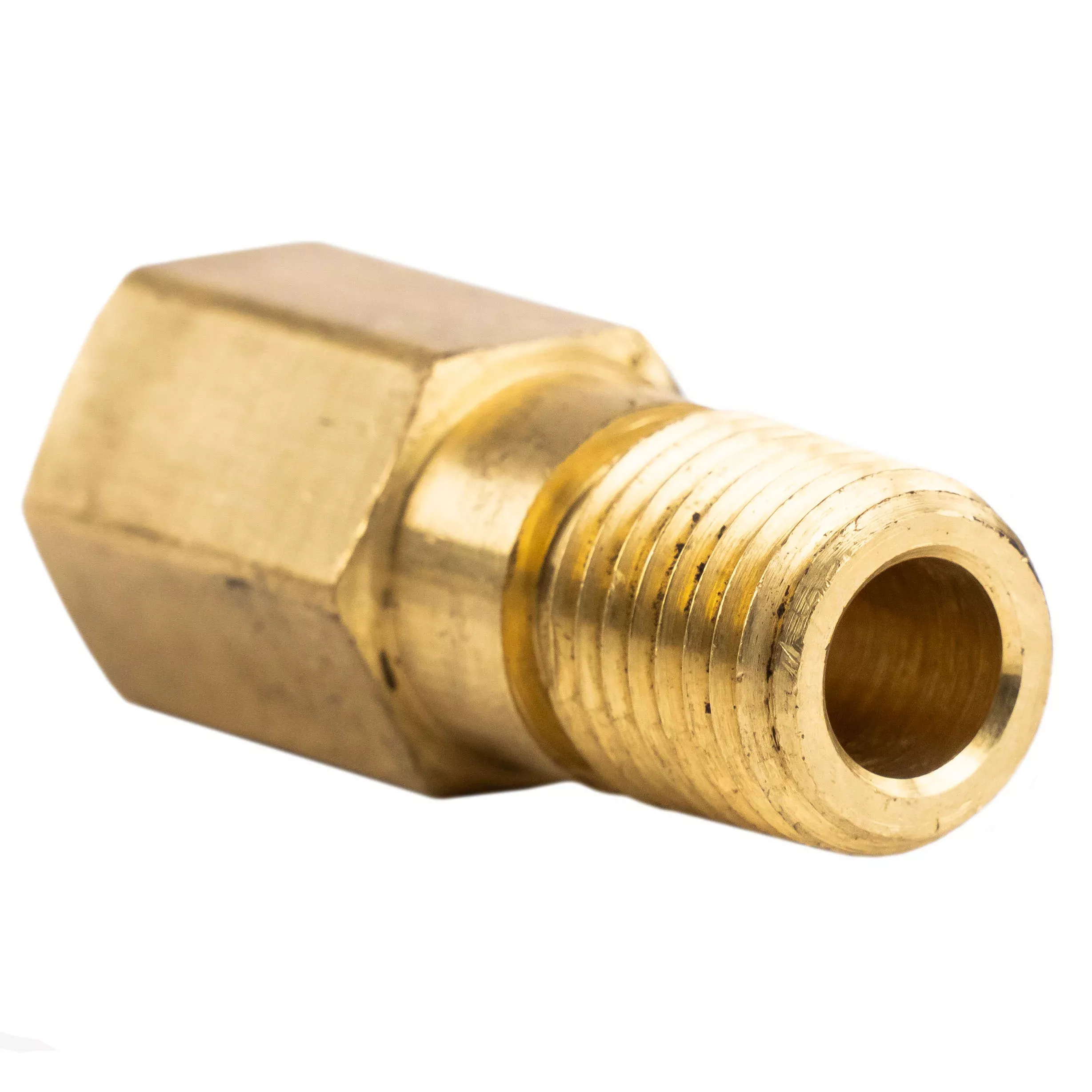 1/4" NPT Extender Pipe Fitting 1-9/16" Long Solid Brass Pressure Gauge
