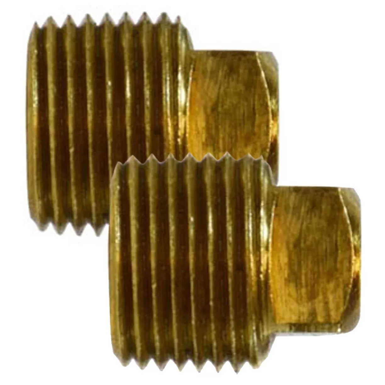 1/4" NPTF Square Head Barstock Plug Brass End Cap Pipe Fitting 2 Pack