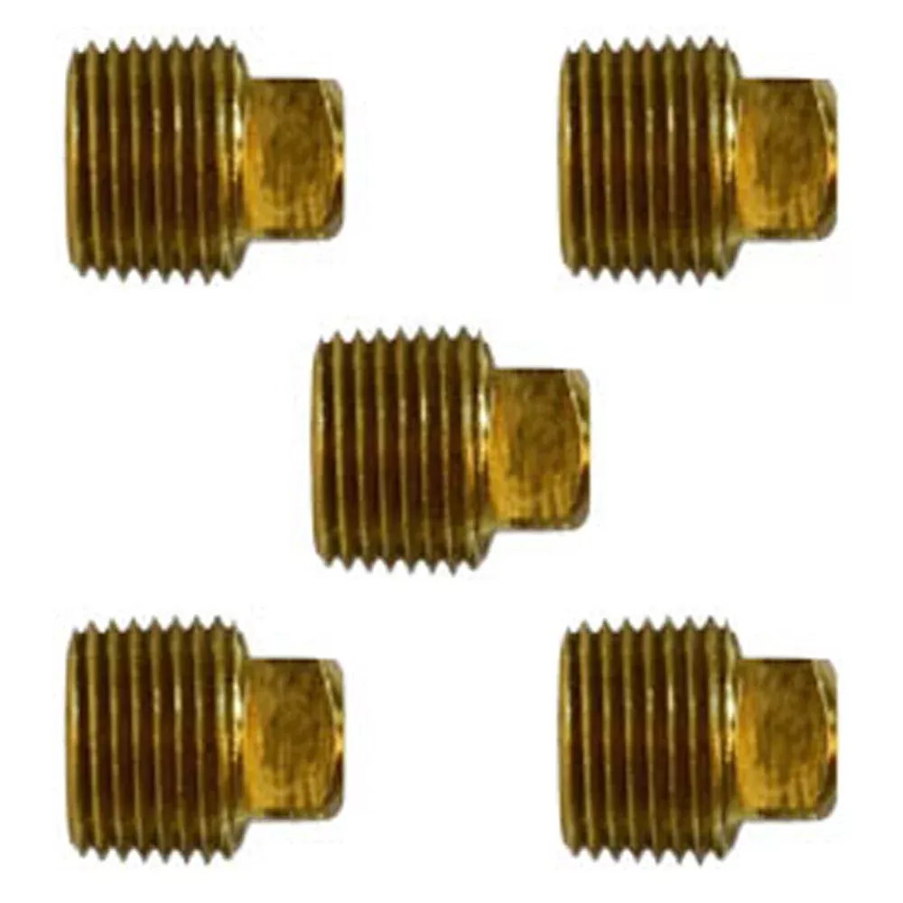 1/4" NPTF Square Head Barstock Plug Brass End Cap Pipe Fitting 5 Pack
