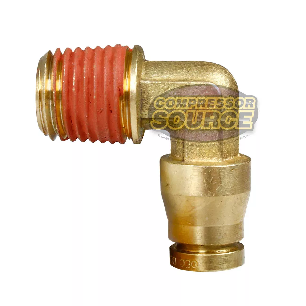 1/4" x 1/4" Push-In x Male NPTF Fixed Elbow Solid Brass Quick Connect
