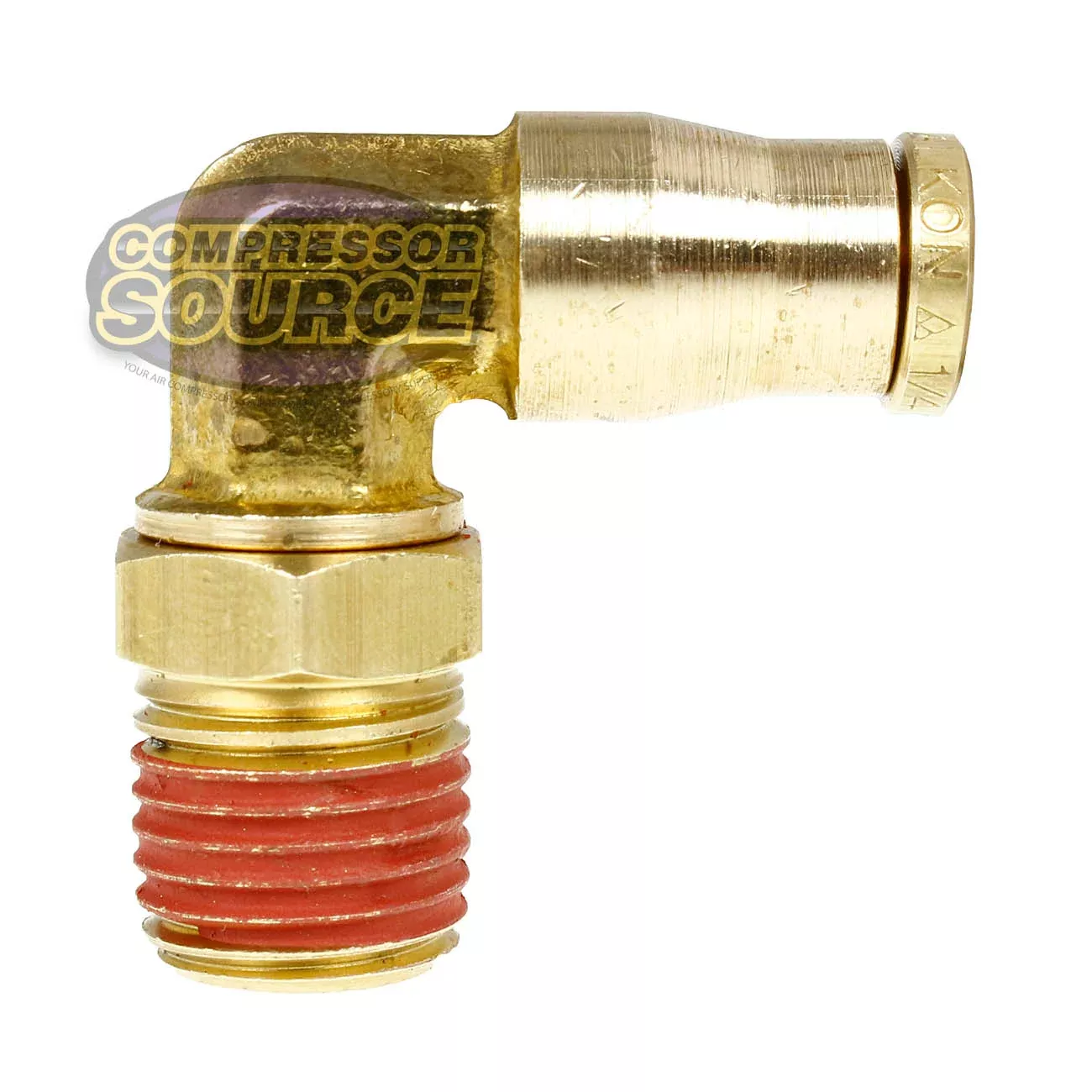 1/4" x 1/4" Push-In x Male NPTF Swivel Elbow Solid Brass Quick Connect