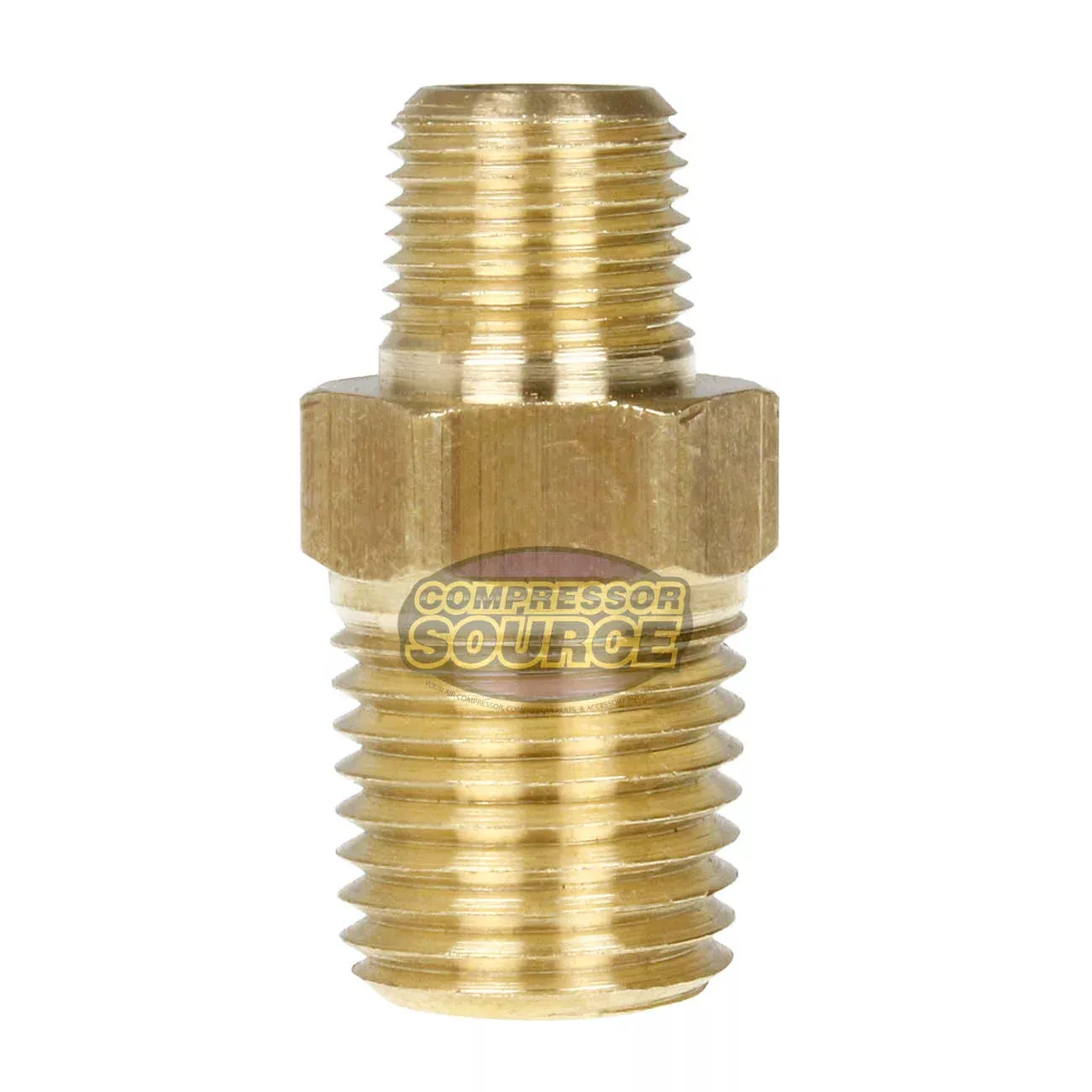 1/4" x 1/8" Male NPTF Pipe Reducing Hex Nipple Brass Pipe Fitting 112R