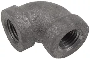 1 /8 Inch FNPT x FNPT Black Iron 90 Degree Elbow Fitting