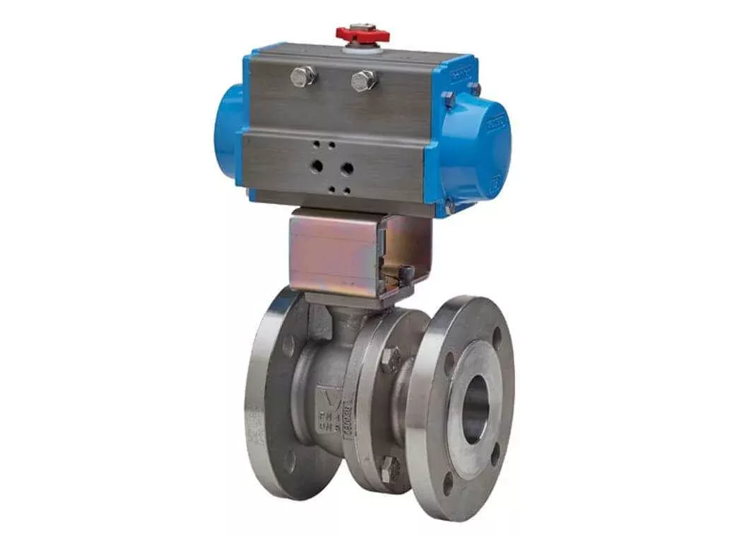 1" Bonomi 8P760023 - 2-Way, Stainless Steel, Full Port, Flanged, Ball Valve with Spring Return Actuator