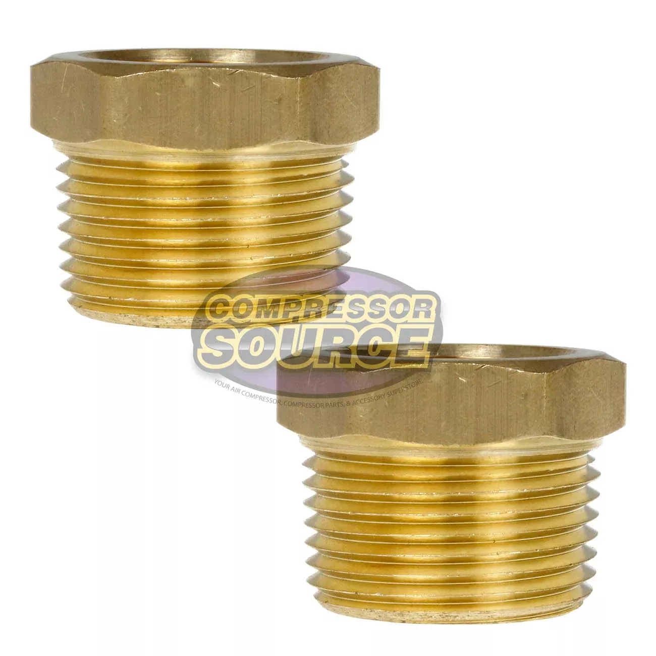 1" x 3/4" Male NPTF x Female NPTF Hex Bushing Reducer Solid Brass Fitt