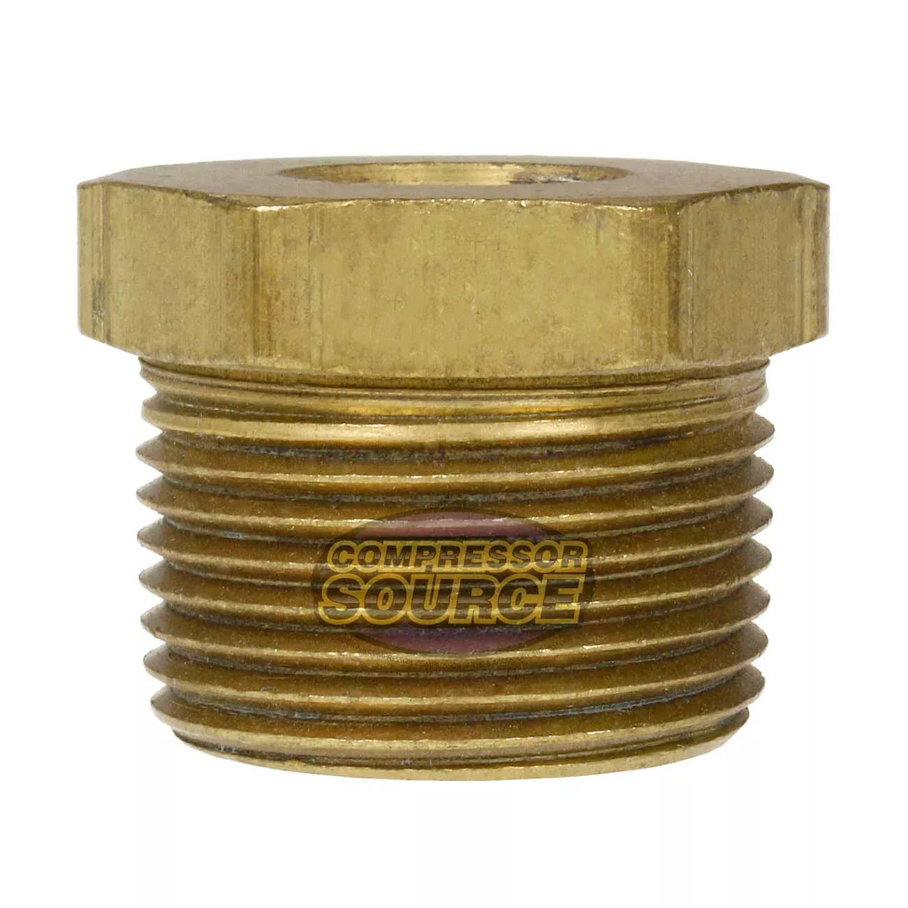 1" x 3/8" Male NPTF x Female NPTF Hex Bushing Reducer Solid Brass Pipe