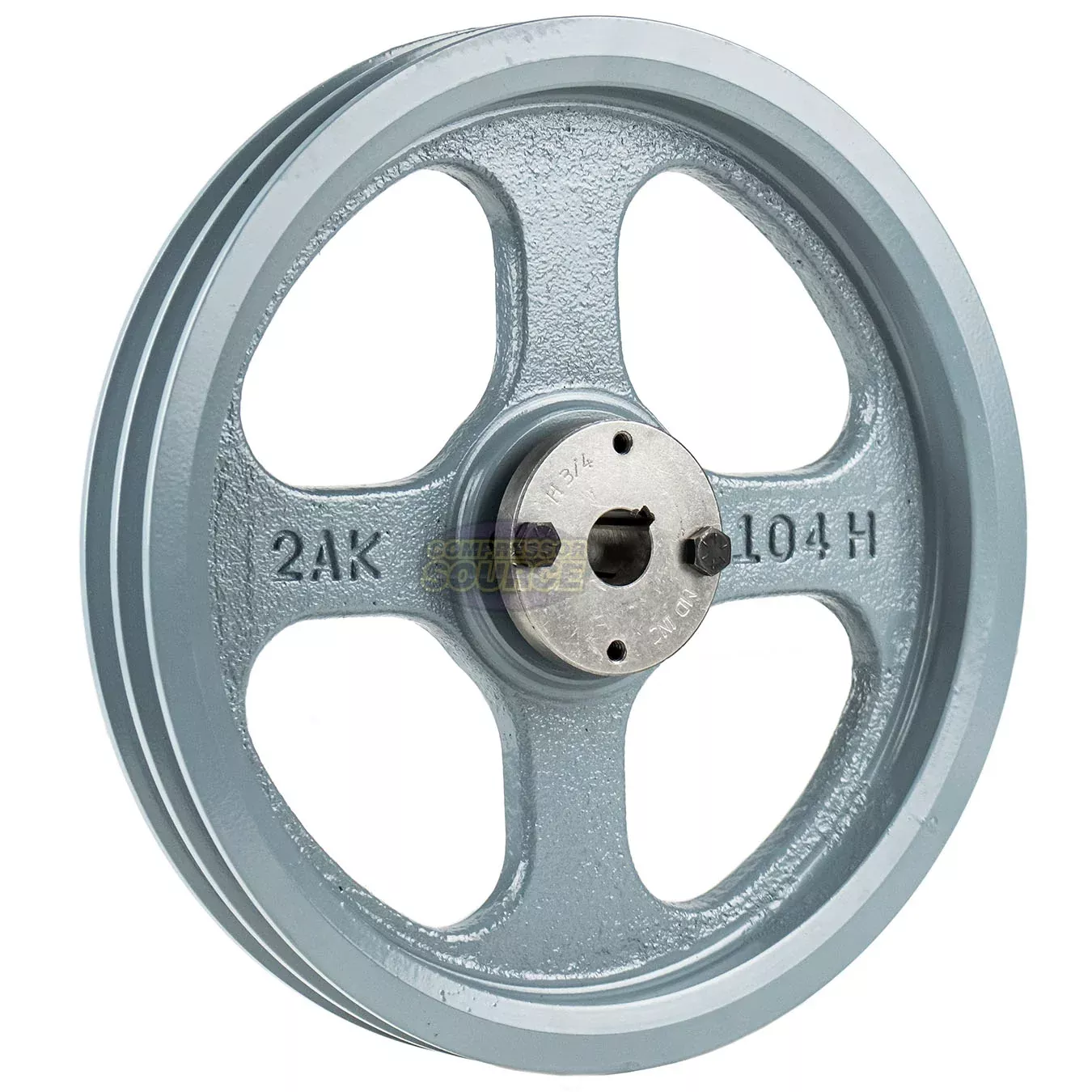 10.25" Double Groove A Section 4L Sheave with 3/4" (0.750") H-Style Sp