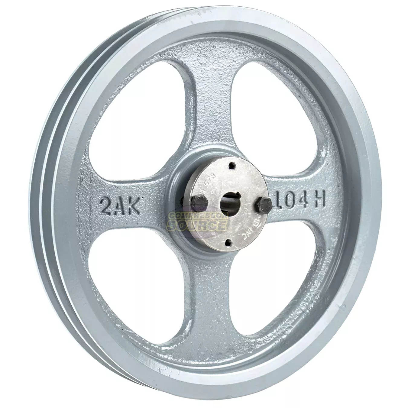 10.25" Double Groove A Section 4L Sheave with 5/8" (0.625") H-Style Sp