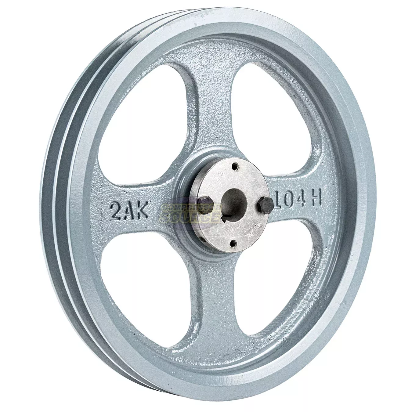 10.25" Double Groove A Section 4L Sheave with 7/8" (0.875") H-Style Sp