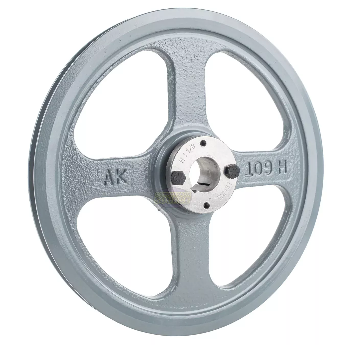 10.75" Single Groove A Section 4L Sheave with 1-1/8" (1.125") H Style