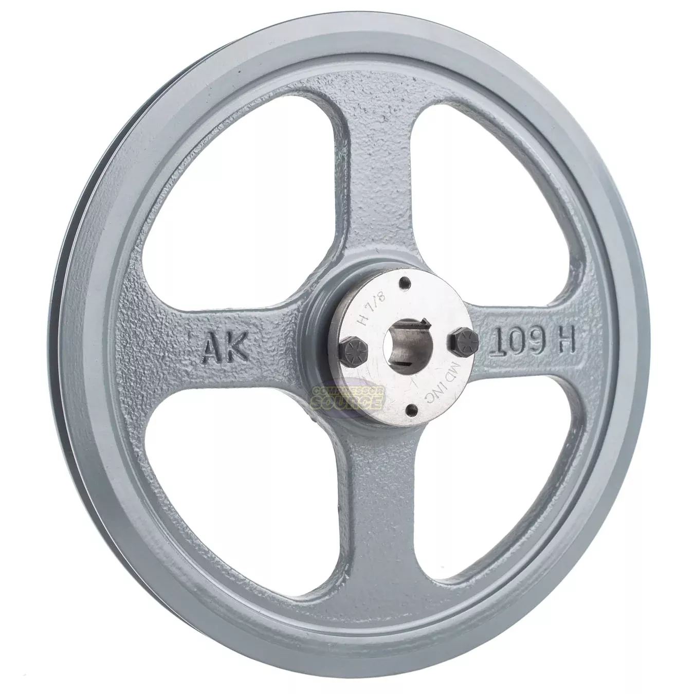 10.75" Single Groove A Section 4L Sheave with 7/8" (0.875") H Style Sp