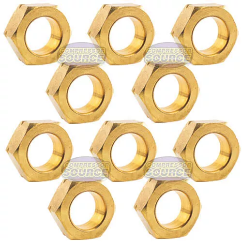 10 Pack 3/4" Compression Nut & Ferrule Combo for 3/4" OD Tube Brass Sl