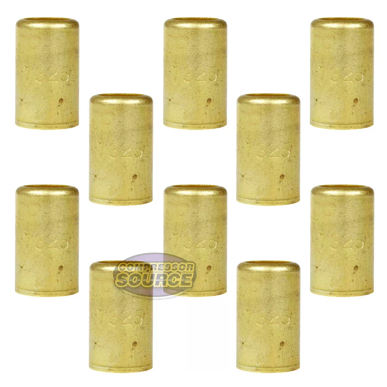 10 Pack Brass Ferrule 9/16" Inner Diameter 7/16" Pierce Smooth Crimp F
