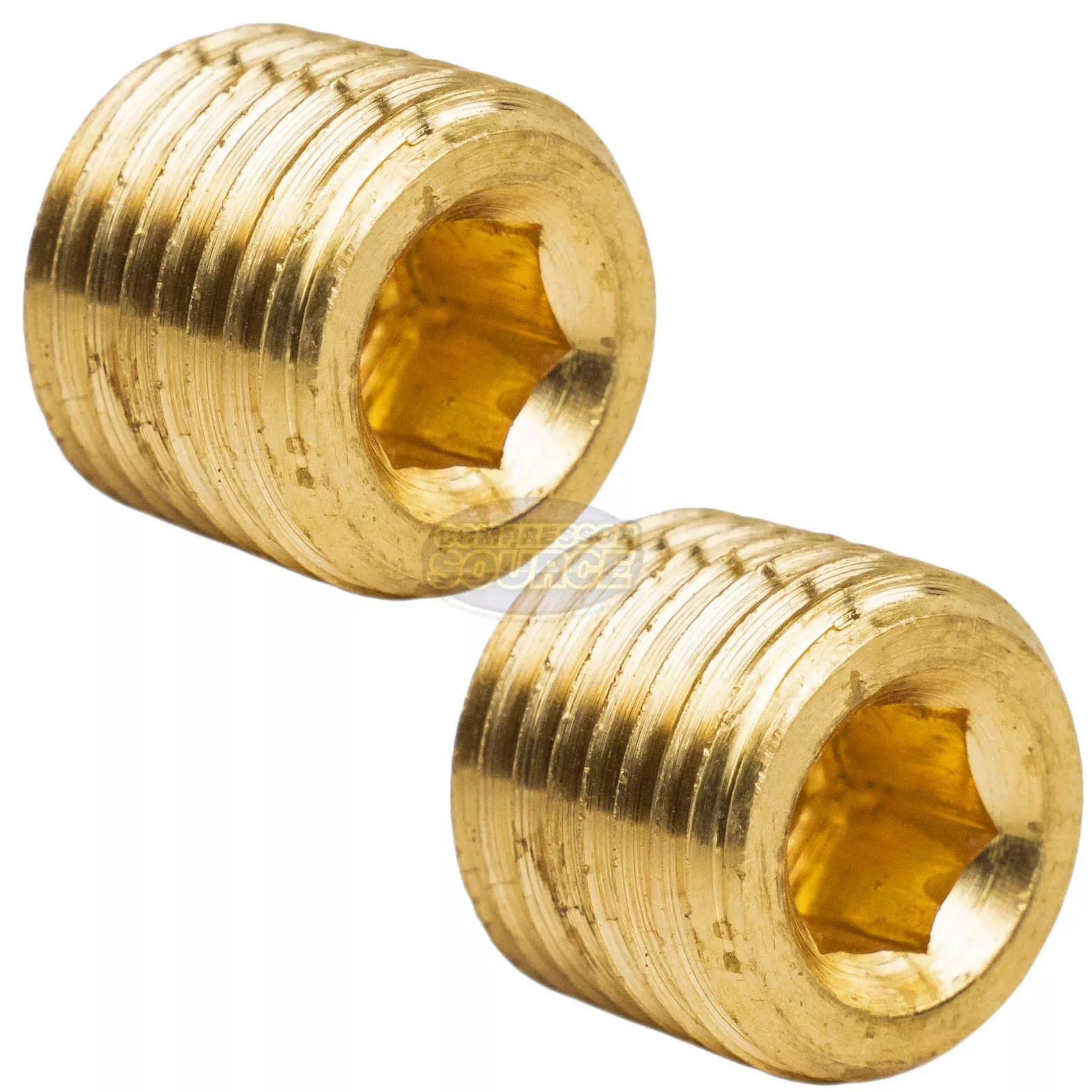 2 Brass 1/4" Pipe Plugs Countersunk Hex Head Style Male NPT Pipe End F