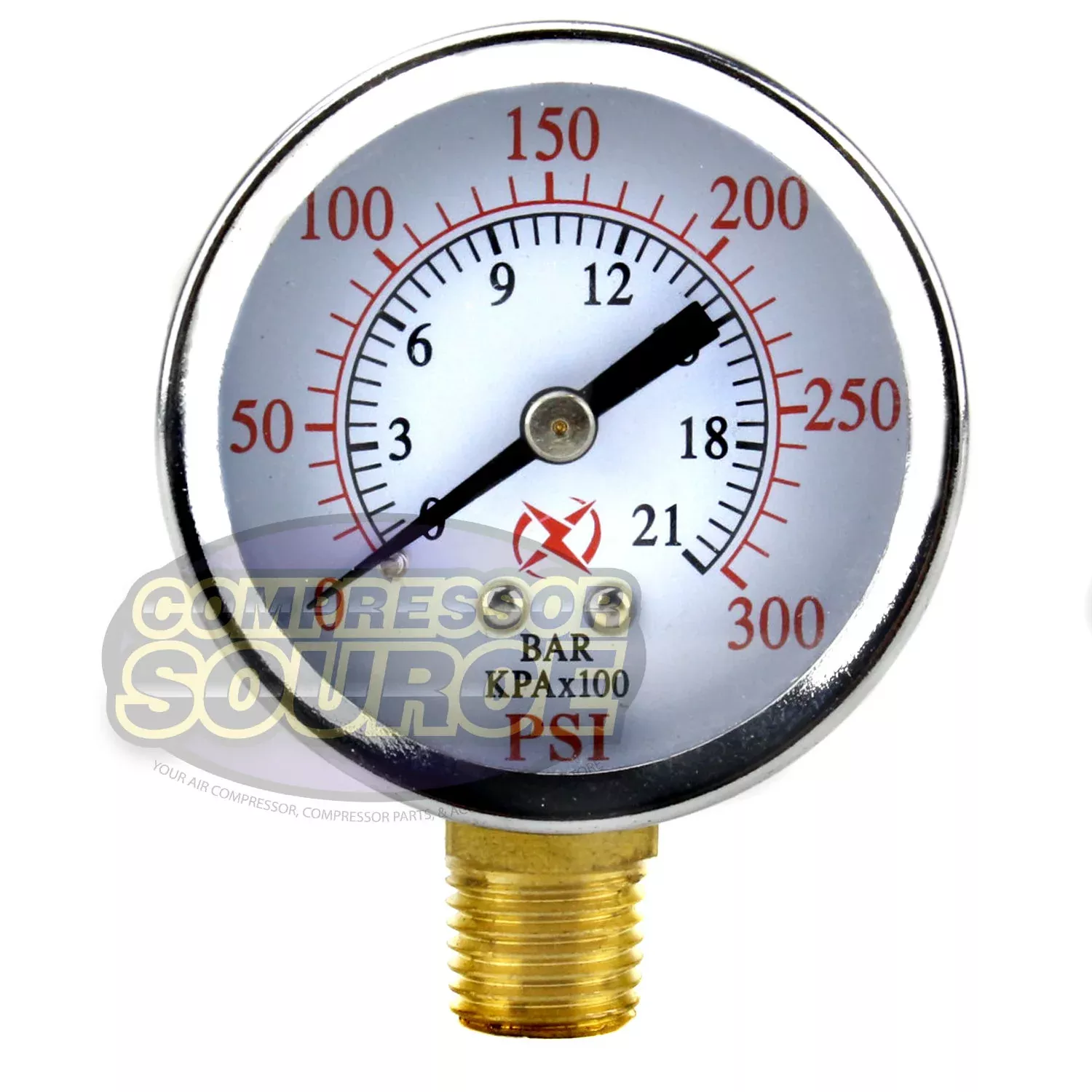2" Face 0 - 300 PSI Pressure Gauge 1/4" NPT Side Mount