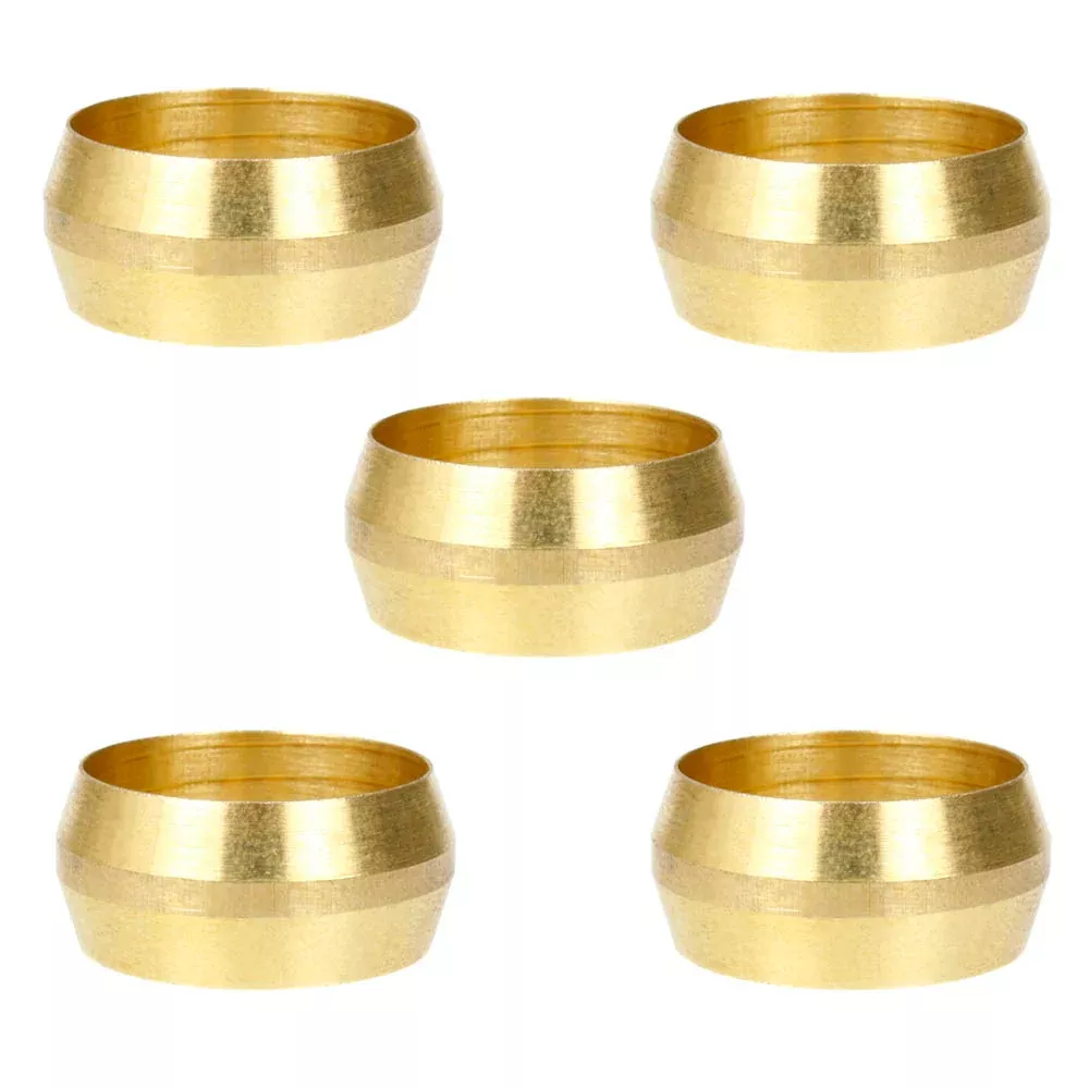 3/4" Compression Sleeve Solid Brass Ferrule - 5 Pack