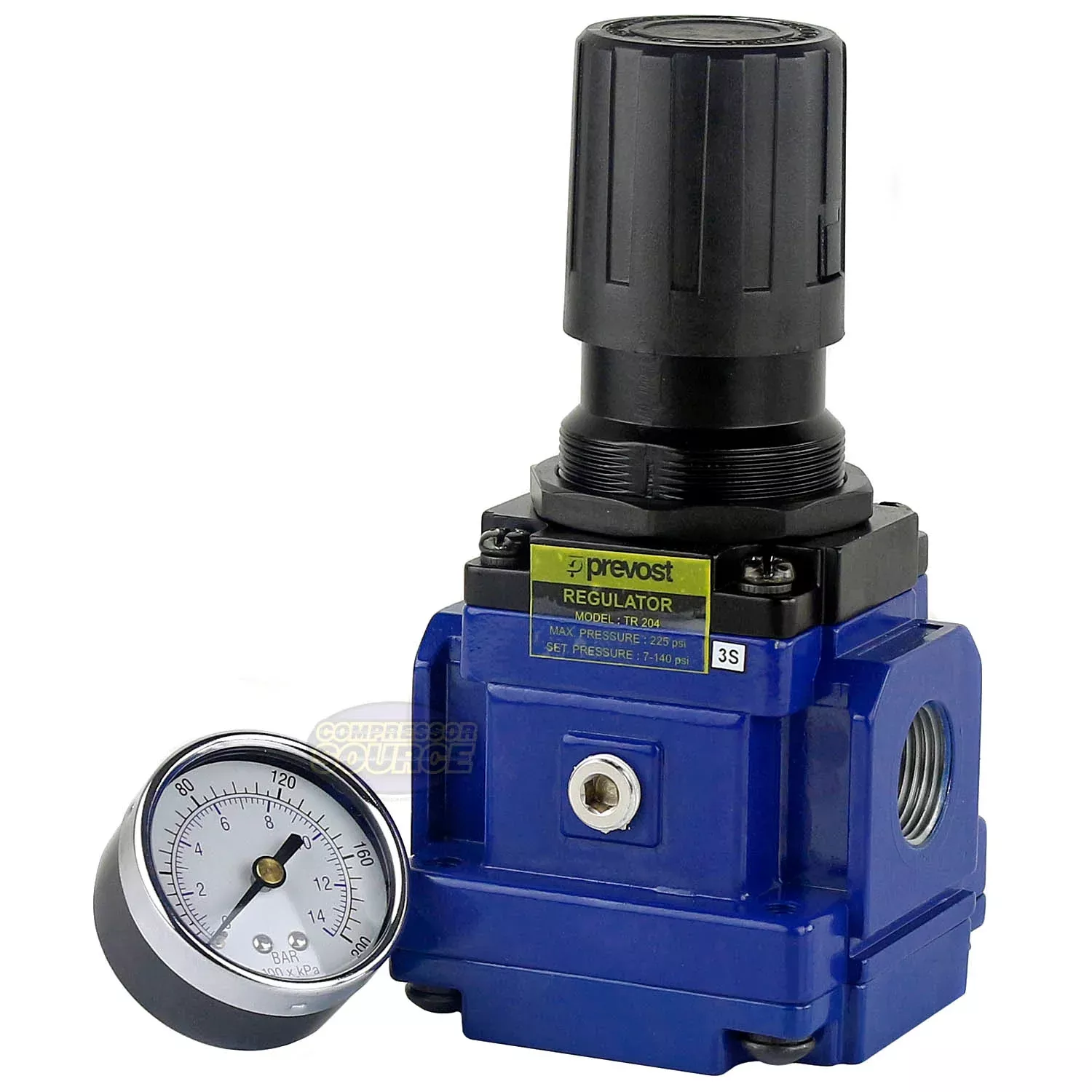 3/4" Female NPT Compressed Air In Line Regulator with 2" Air Compresso