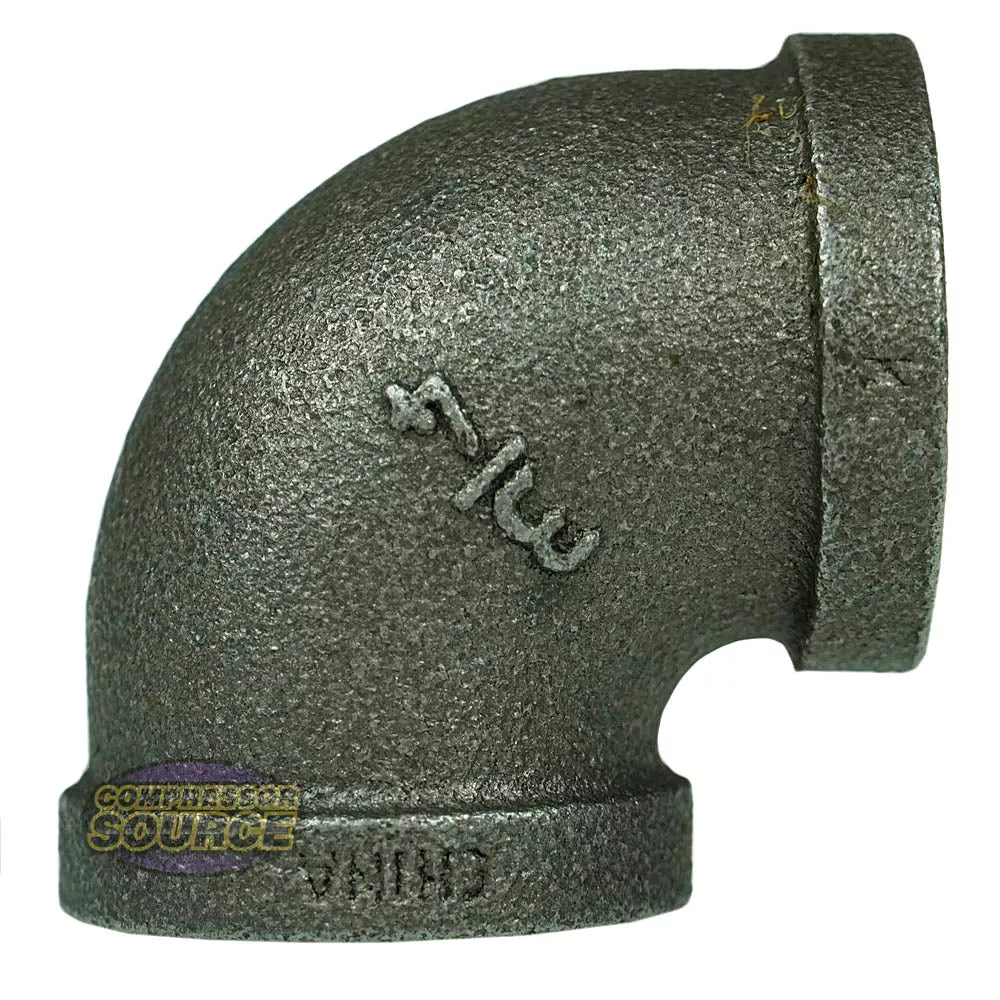 3/4" FNPT Black Elbow Made Of Galvanized Steel 65104