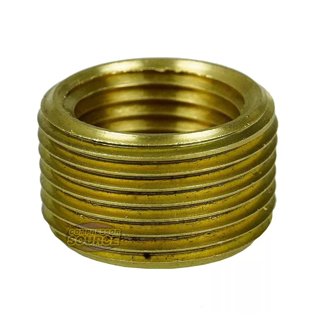 3/4" Male NPT Outer x 1/2" Female NPT Inner Solid Brass Socket Bushing