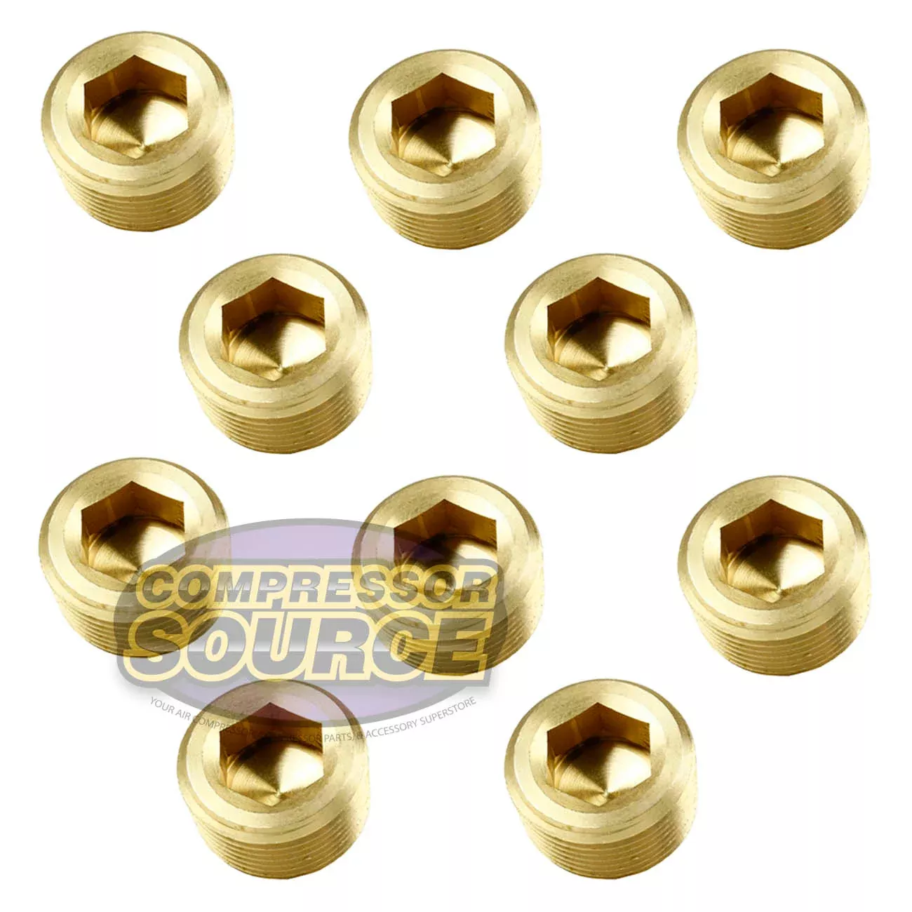 3/4" NPTF 10 Pack Brass Countersunk Hex Plug Head Pipe Fitting 109UJ-1
