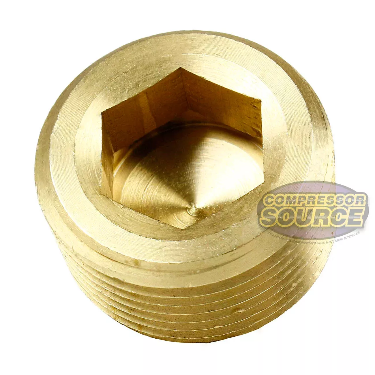3/4" NPTF ellow Brass Countersunk Hex Plug Head Style Pipe Fitting 109