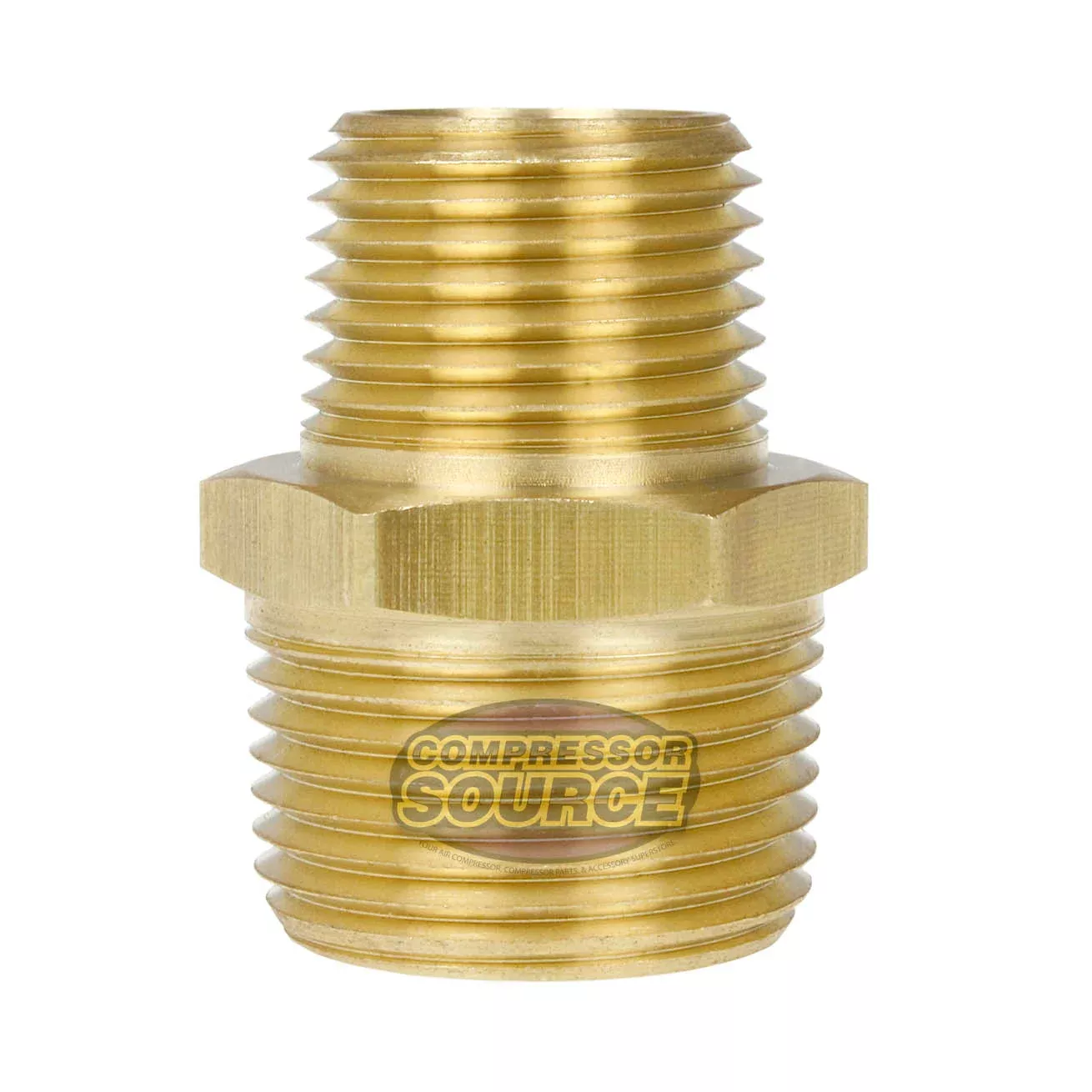 3/4" x 1/2" Male NPTF Pipe Reducing Hex Nipple Solid Brass Pipe Fittin
