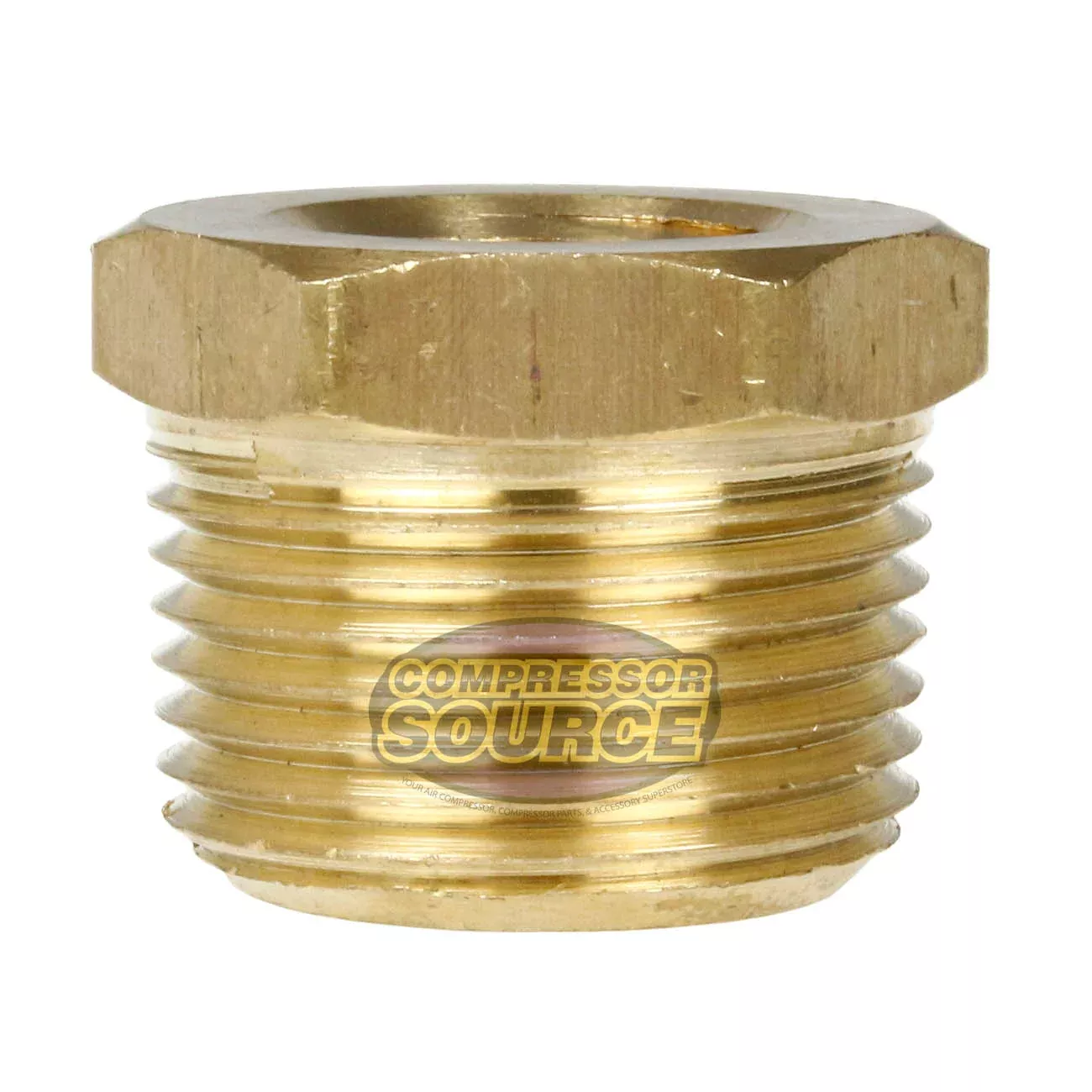3/4" x 3/8" Male NPTF x Female NPTF Hex Bushing Reducer Solid Brass Pi