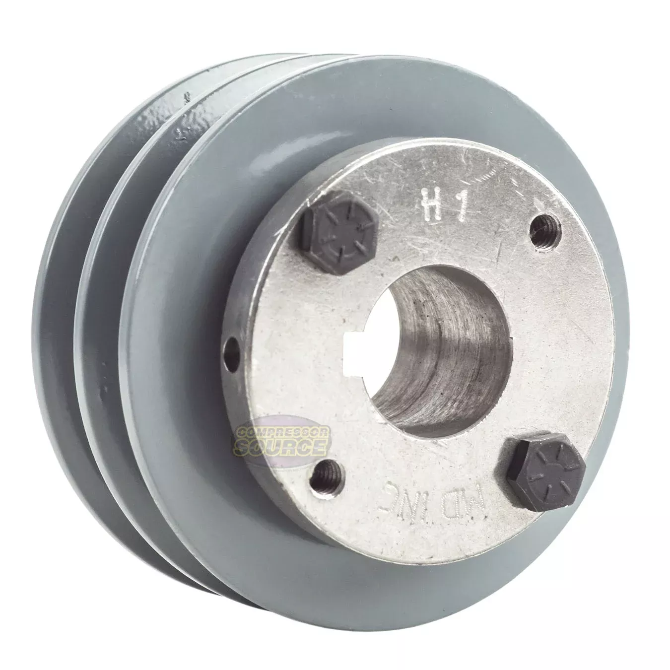 3.5" Double Groove A Section 4L Sheave with 1" H-Style Split Taper Bus