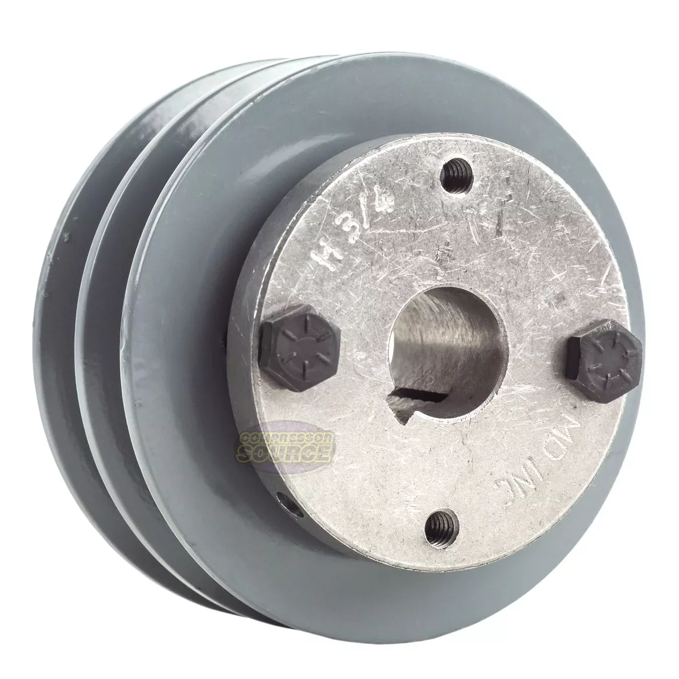 3.5" Double Groove A Section 4L Sheave with 3/4" (0.750") H-Style Spli