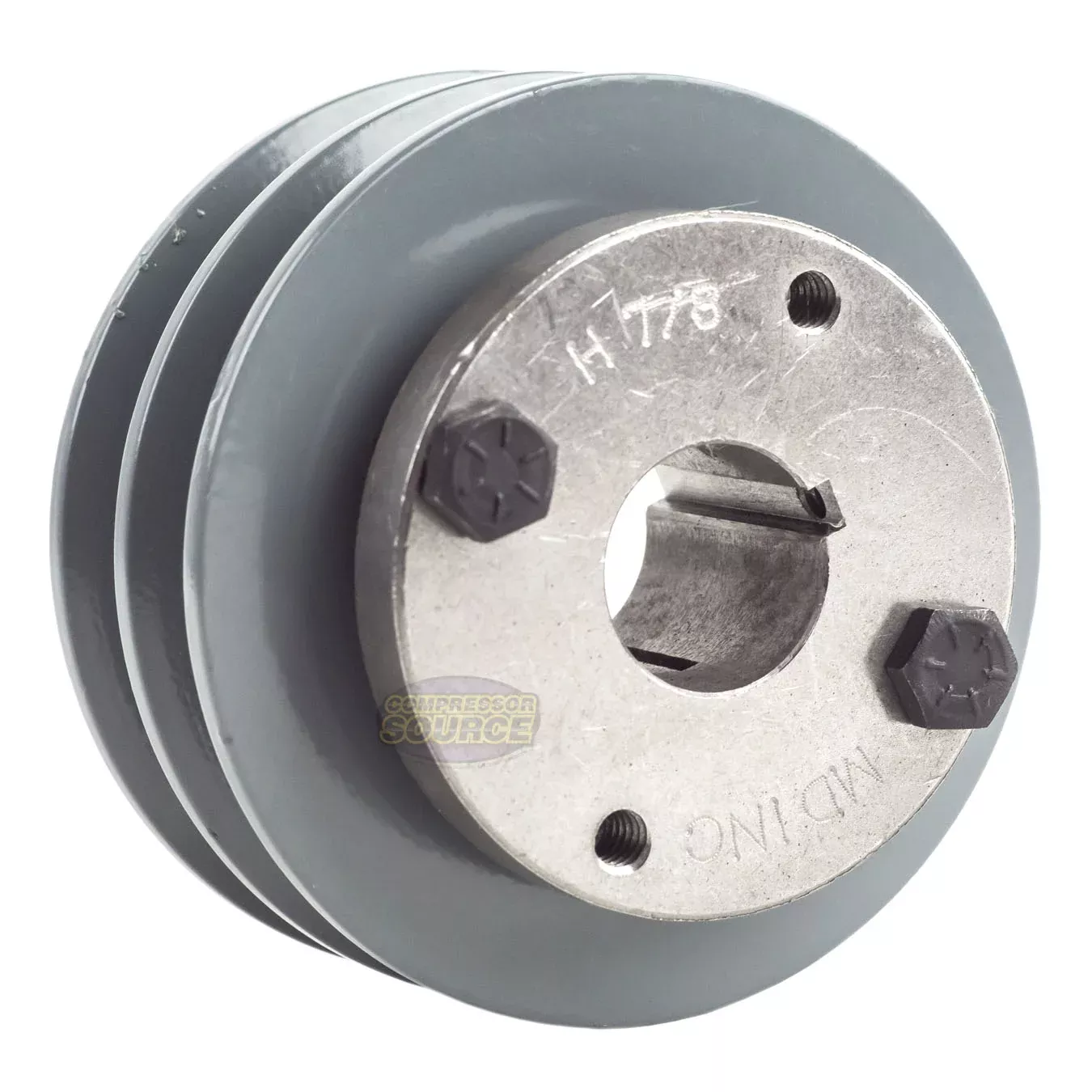 3.5" Double Groove A Section 4L Sheave with 7/8" (0.875") H-Style Spli